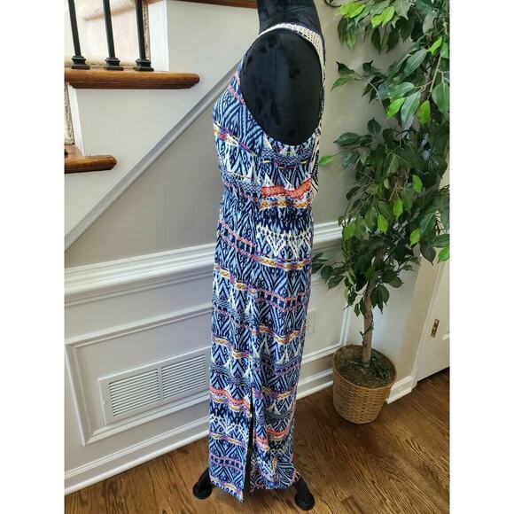 No Boundaries Women's Blue Rayon Scoop Neck Sleeveless Long Maxi Dress Size XL - Picture 6 of 12
